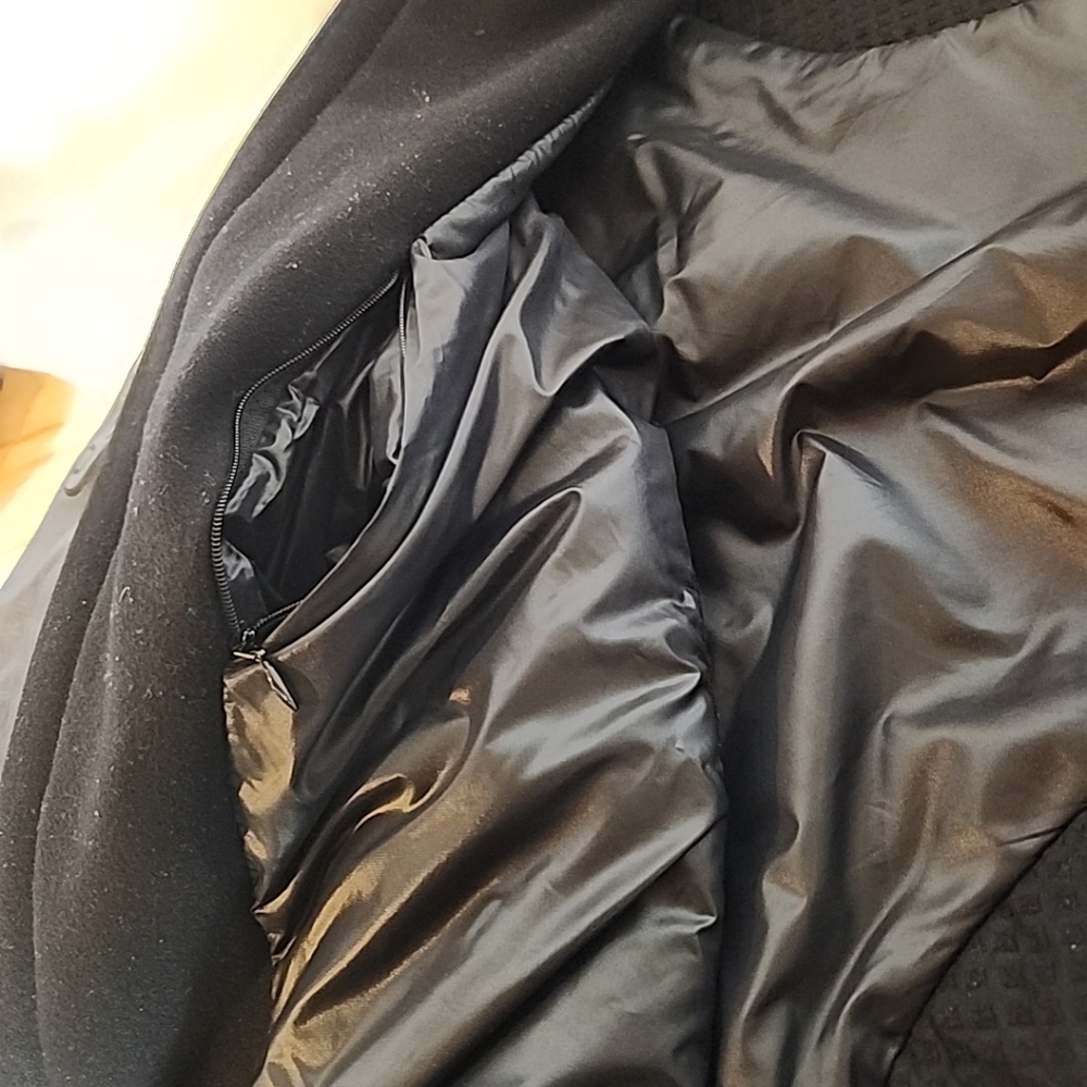 Nike NSW Canarinho Destroyer Bomber Jacket Mens Large Black Leather Wool Retro - Picture 13 of 15